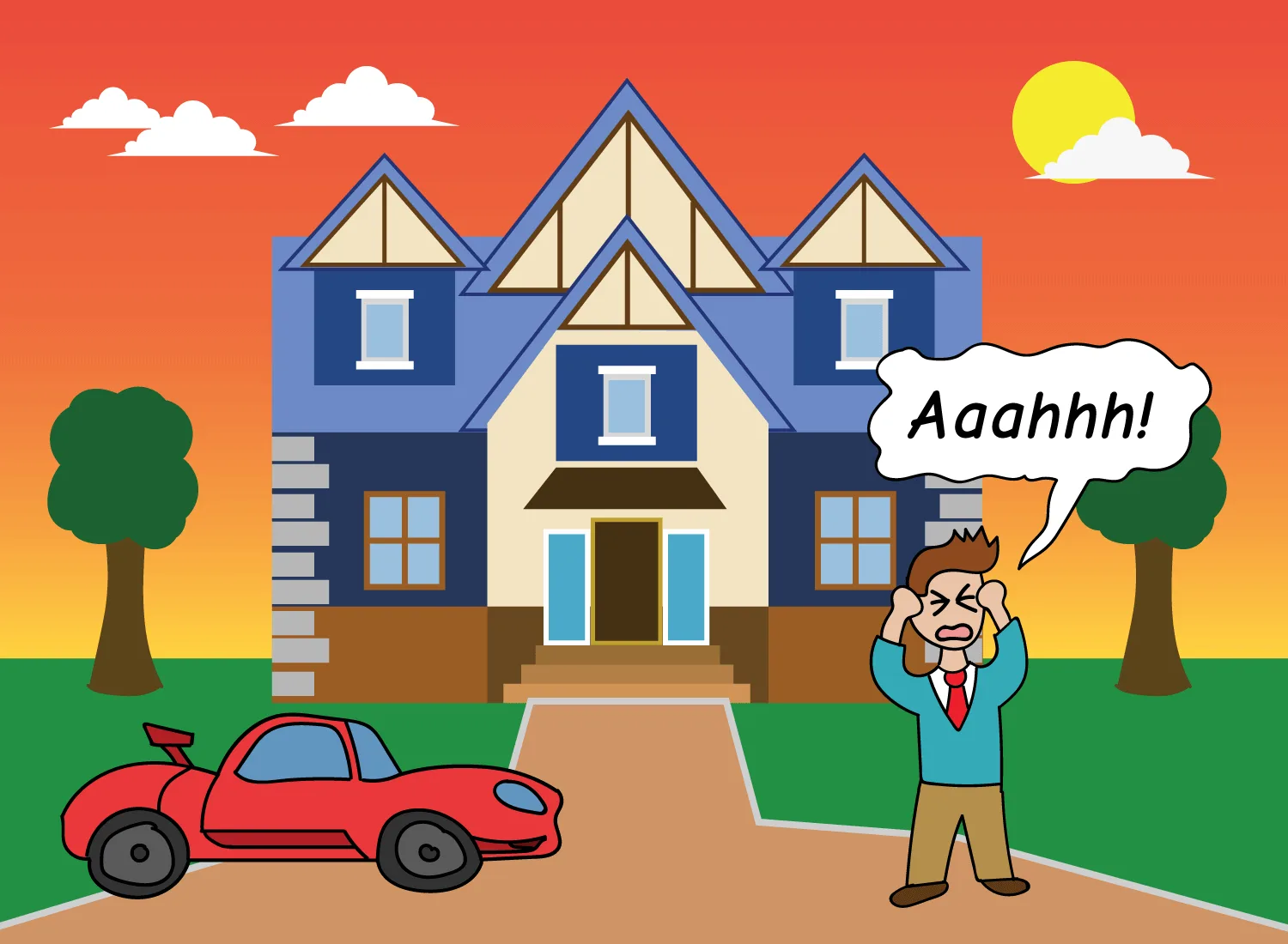 rich person being scared